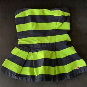 Navy & green tube top